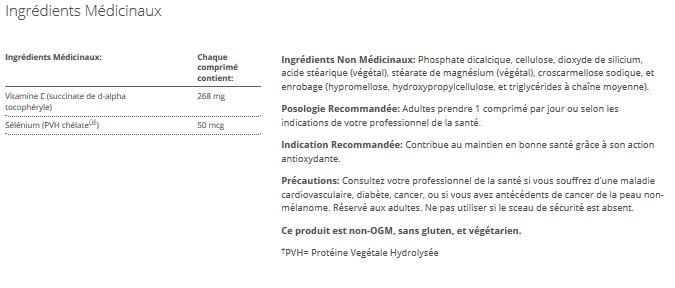 Vitamin E + Selenium (Anciennement E-400 Selenium)