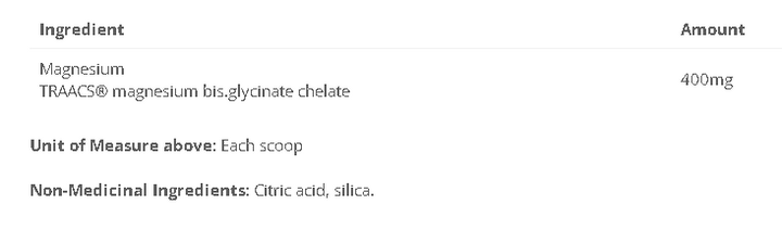 Magnesium Bis Glycinate - 400mg Full Chelate Powder