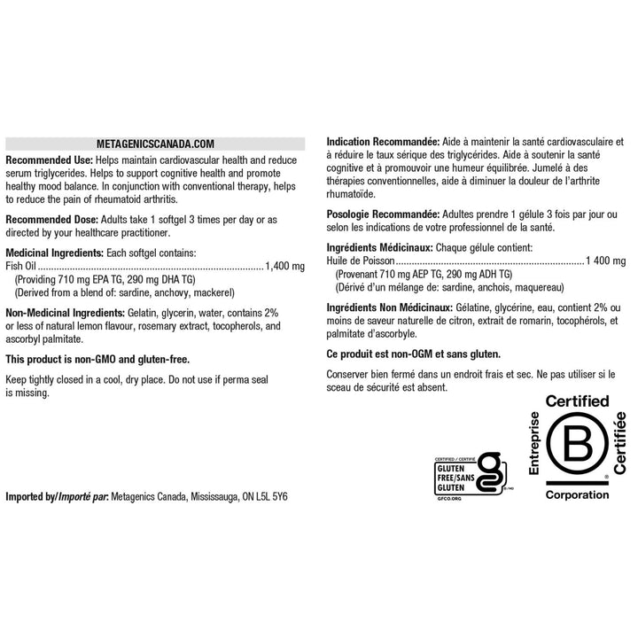 OmegaGenics Fish Oil EPA-DHA 1000mg