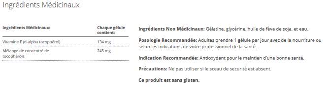 Vitamin E Mixed Tocopherols ( Anciennement E complex-1:1)