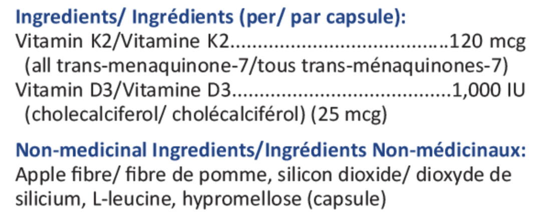 MQ-7 +D3 (120 mcg MK-7 + 1000 IU D3)