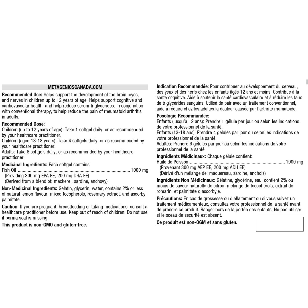 OmegaGenics Fish Oil EPA-DHA 500