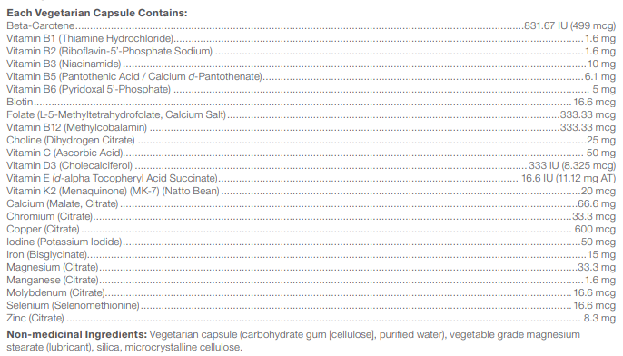 PreFoundation™ Prenatal Multiple Vitamin &amp; Mineral Formula