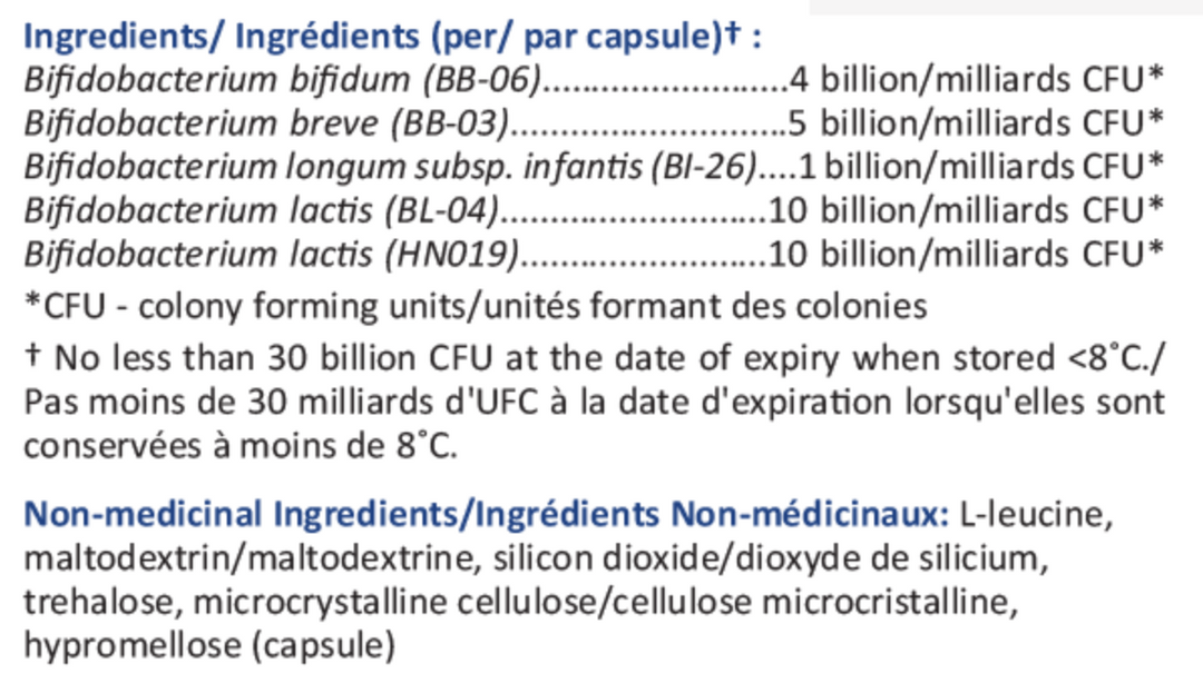 Bifido-PB30+ DF W/O FOS (Probiotiques à base de bifidus uniquement)