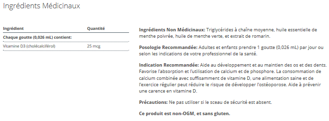 Vitamine D3 Liquide