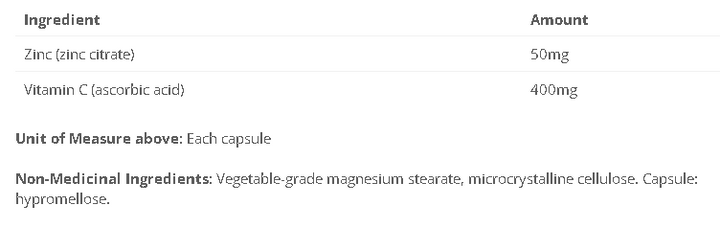 Zinc Citrate Matrix - 50mg